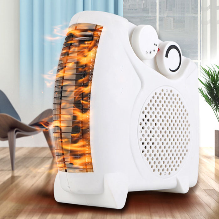 Termoventilatore da tavolo da 1500 W bianco con termostato